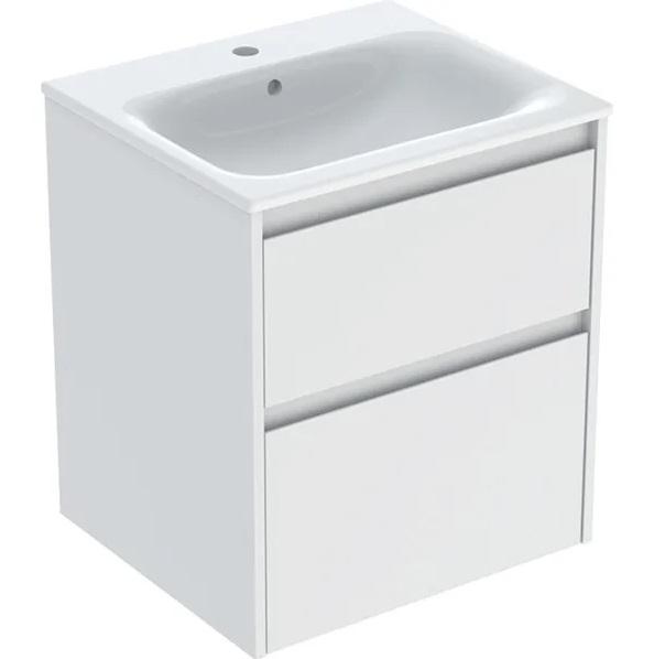 Тумба с раковиной Geberit Selnova Square slim rim 55х48 см ДСП белый матовый 504.137.00.1