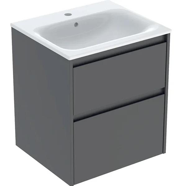 Тумба з раковиною Geberit Selnova Square slim rim 55х48 см ДСП лава матова 504.137.JK.1