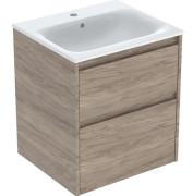 Тумба з раковиною Geberit Selnova Square slim rim 55х48 см ДСП горіх гікорі 504.137.JR.1