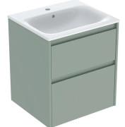 Тумба з раковиною Geberit Selnova Square slim rim 55х48 см ДСП зелена шавлія матова 504.137.IK.1