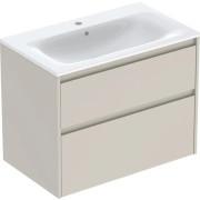 Тумба із раковиною Geberit Selnova Square slim rim 80х48 см ДСП пісочно-сірий матовий 504.139.DB.1