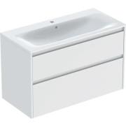 Тумба із раковиною Geberit Selnova Square slim rim 100х48 см ДСП білий глянцевий 504.140.01.1