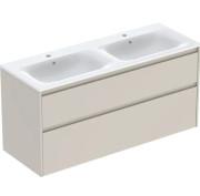 Тумба с раковиной Geberit Selnova Square slim rim 130х48 см ДСП песочно-серый матовый 504.141.DB.1