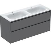 Тумба с раковиной Geberit Selnova Square slim rim 130х48 см ДСП лава матовая 504.141.JK.1