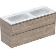 Тумба з раковиною Geberit Selnova Square slim rim 130х48 см ДСП горіх гікорі 504.141.JR.1