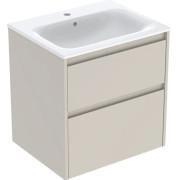 Тумба с раковиной Geberit Selnova Square slim rim 60х48 см ДСП песочно-серый матовый 504.138.DB.1
