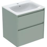 Тумба с раковиной Geberit Selnova Square slim rim 60х48 см ДСП зеленый шалфей матовый 504.138.IK.1