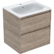 Тумба с раковиной Geberit Selnova Square slim rim 60х48 см ДСП орех гикори 504.138.JR.1