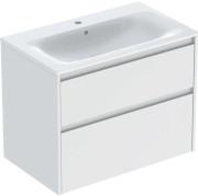 Тумба із раковиною Geberit Selnova Square slim rim 80х48 см ДСП білий матовий 504.139.00.1