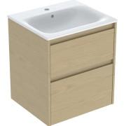 Тумба с раковиной Geberit Selnova Square slim rim 55х48 см ДСП дуб натуральный 504.137.PS.1