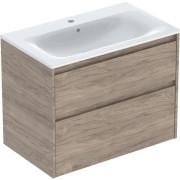 Тумба з раковиною Geberit Selnova Square slim rim 80х48 см ДСП горіх гікорі 504.139.JR.1