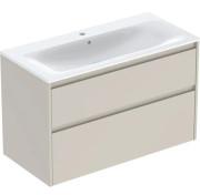 Тумба с раковиной Geberit Selnova Square slim rim 100х48 см ДСП песочно-серый матовый 504.140.DB.1