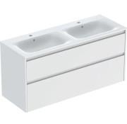 Тумба із раковиною Geberit Selnova Square slim rim 130х48 см ДСП білий матовий 504.141.00.1