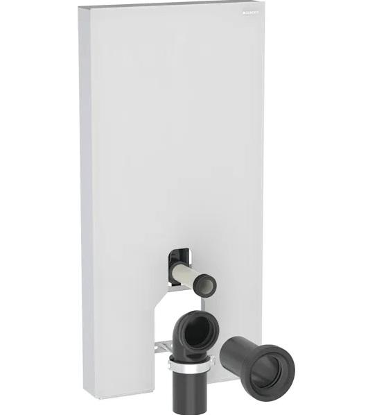 Система инсталляции для напольного унитаза Geberit Monolith Plus 101 см стекло белое матовое/алюминий черный хром 131.201.TD.7