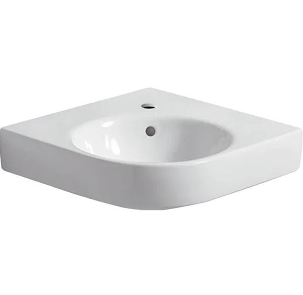 Раковина для ванной Geberit Selnova Compact угловая 70,5х62 см сантехнический фарфор белый 501.508.00.7
