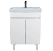 Тумба напольная Мойдодыр Windy 60-U с раковиной Sempre 60 ДСП белый глянец 00-0009377