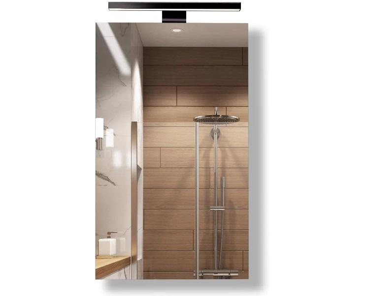 Зеркальный шкафчик Мойдодыр Runa Black 41 41х20х72 см см с LED-подсветкой ДСП белый мат 00-0009292