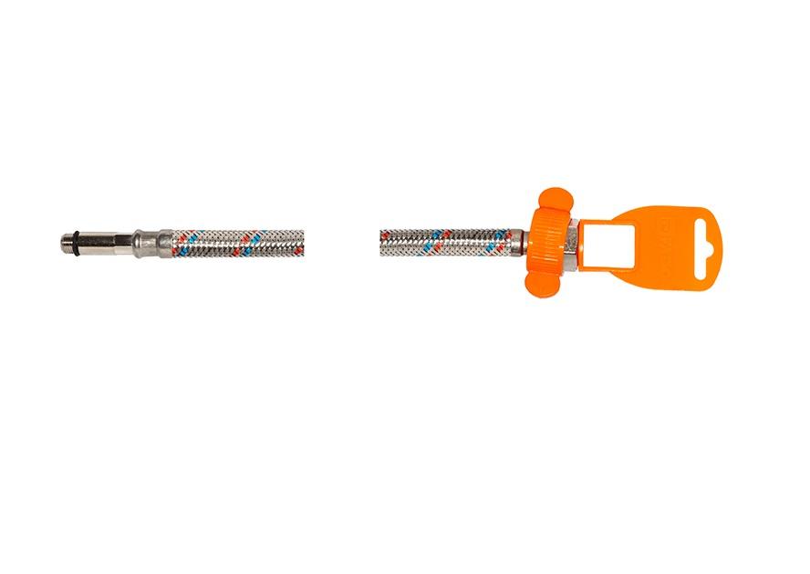Шланг для підключення змішувача Fado Flex 100 см М10х½ голка довга нержавіюча сталь ZND100