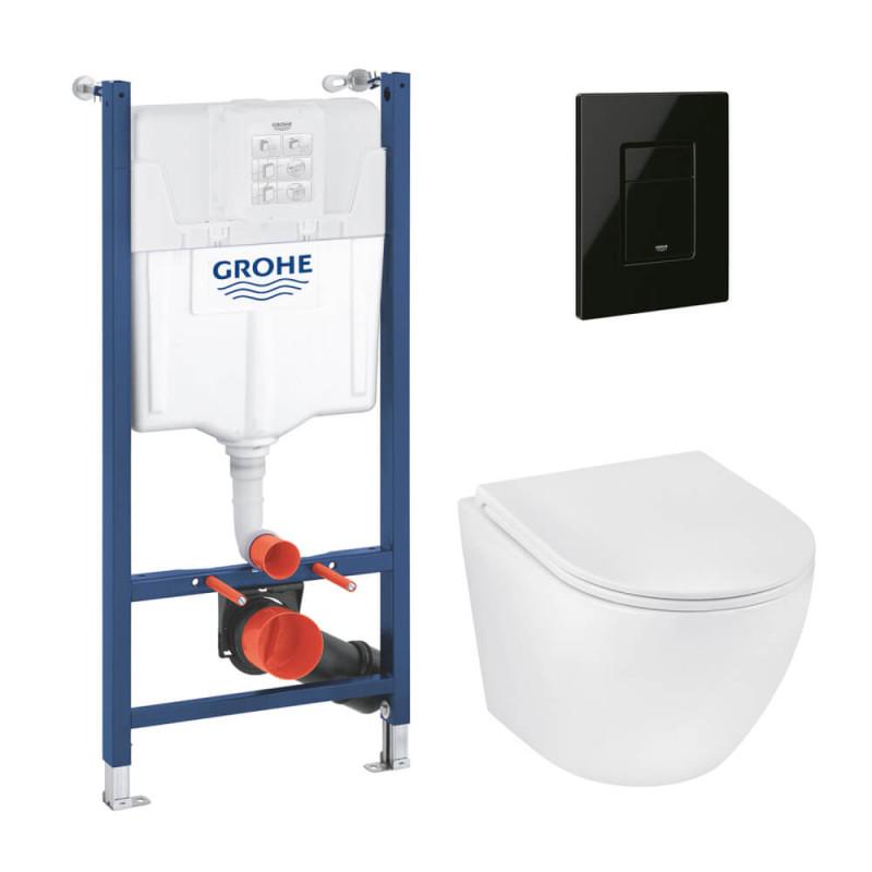 Система инсталляции Grohe Solido Even 4 в 1 с клавишей унитазом Kroner Harz и крышкой 38971966KV0KH48T