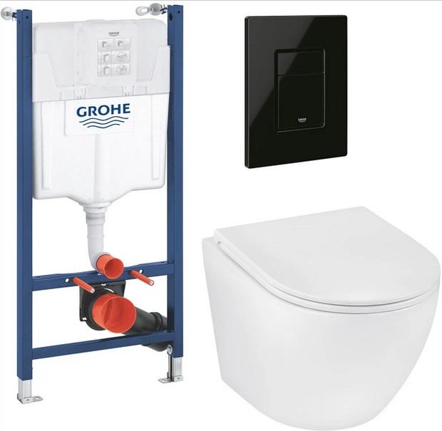 Система инсталляции Grohe Solido Even 4 в 1 с клавишей унитазом Kroner Harz и крышкой 38971966KV0KH49R