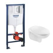 Система інсталяції Grohe Rapid SL 4 в 1 із клавішею унітазом Kroner Oker та кришкою 38772001KO533536