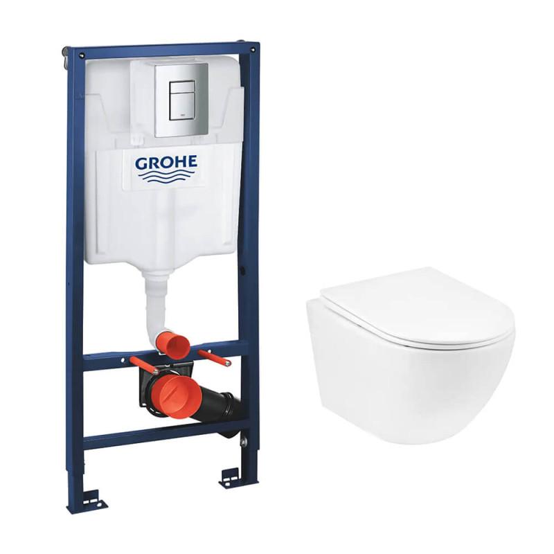 Система інсталяції Grohe Rapid SL 4 в 1 із клавішею унітазом Kroner Eifel та кришкою 38772001KH523632