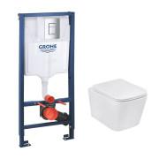 Система инсталляции Grohe Rapid SL 4 в 1 с клавишей унитазом Kroner Eifel и крышкой 38772001KE483429