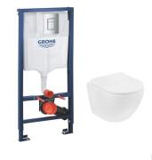 Система інсталяції Grohe Rapid SL 4 в 1 з клавішею унітазом Kroner Harz та кришкою 38772001KH483632