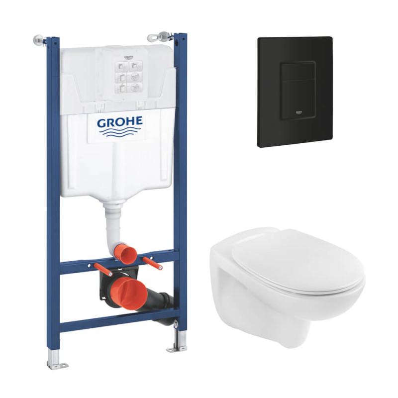 Система інсталяції Grohe Solido Even 4 в 1 із клавішею унітазом Kroner Oker та кришкою 38971966243KO53R
