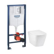 Система инсталляции Grohe Rapid SL 4 в 1 с клавишей унитазом Kroner Eifel и крышкой 38772001KE493436T