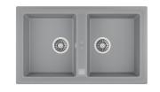 Мойка для кухни Teka Stone 90 B-TG 2B 86х51 см Tegranit Plus серый металлик 115260007