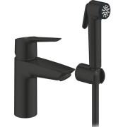 Змішувач для раковини Grohe Start S-Size із гігієнічним душем чорний матовий 231232433