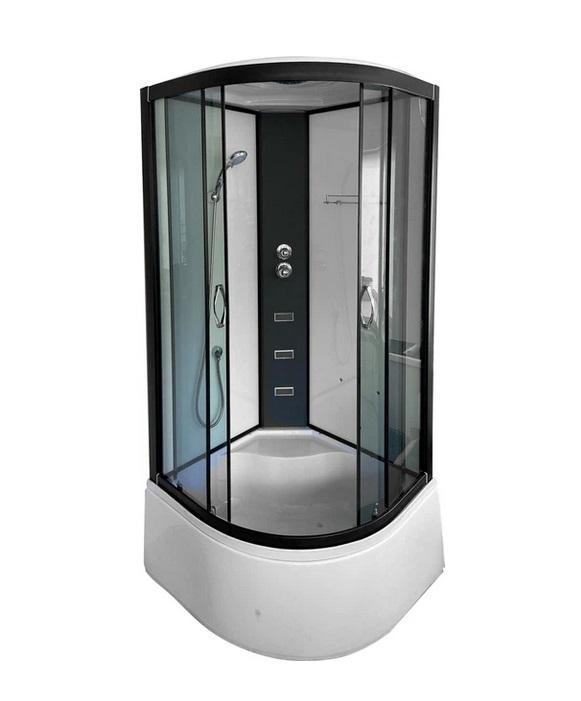 Гидромассажный бокс Diamond Premium 90х90х225 см серое стекло/профиль черный DP-426