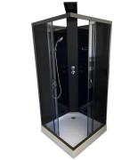 Гидромассажный бокс Diamond Premium 90х90 см серое стекло/профиль черный DP-158