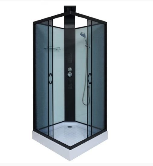 Гидромассажный бокс Diamond Premium 90х90 см серое стекло/профиль черный DP-258