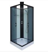 Гидромассажный бокс Diamond Premium 90х90 см серое стекло/профиль черный DP-258