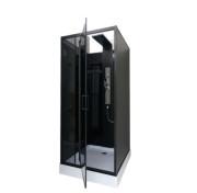Гидромассажный бокс Diamond Premium 90х90 см серое стекло/профиль черный DP-358