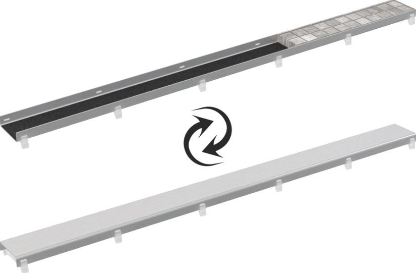 Решітка для водостічного жолобу AlcaPlast Double двостороння 850 мм нержавіюча сталь матова DOUBLE-850M