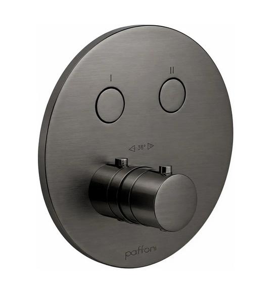 Термостат для душу Paffoni Compact Box вбудований 2 споживача шліфований чорний нікель CPT018NKNSP
