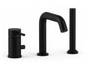 Смеситель на борт ванны Paffoni Light Max Flow с душевым гарнитуром черный матовый LIG045NO