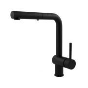 Смеситель для кухни Paffoni Light с вытяжным изливом черный матовый LIG285NO-MET