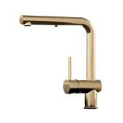 Смеситель для кухни Paffoni Light с вытяжным изливом матовое золото LIG285HGSP-MET