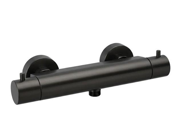Термостат для душа Paffoni Light Cold Touch Eco-Stop двухвентильный матовый черный никель LIQ468NKNSP