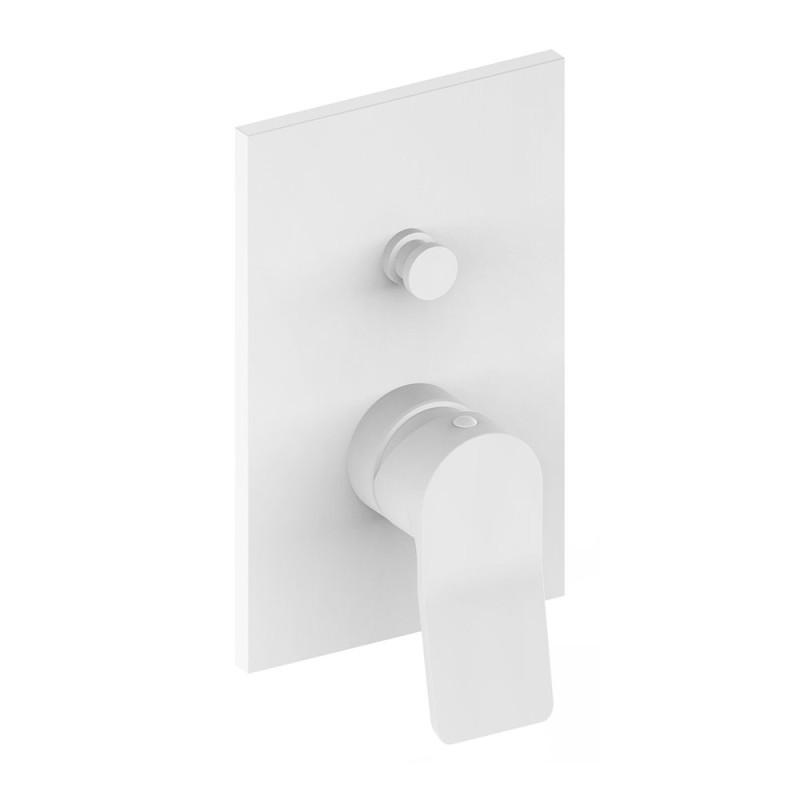 Смеситель для душа Paffoni Tilt с металлической накладкой 2 потребителя белый матовый TI015BO/M
