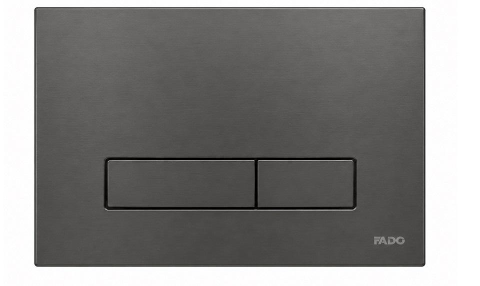 Кнопка смыва для унитаза Fado Slim Line двойная 10 мм графит INS2010GG