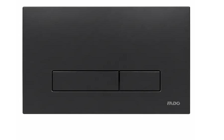 Кнопка змиву для унітазу Fado Slim Line подвійна 10 мм матовий чорний INS2010B