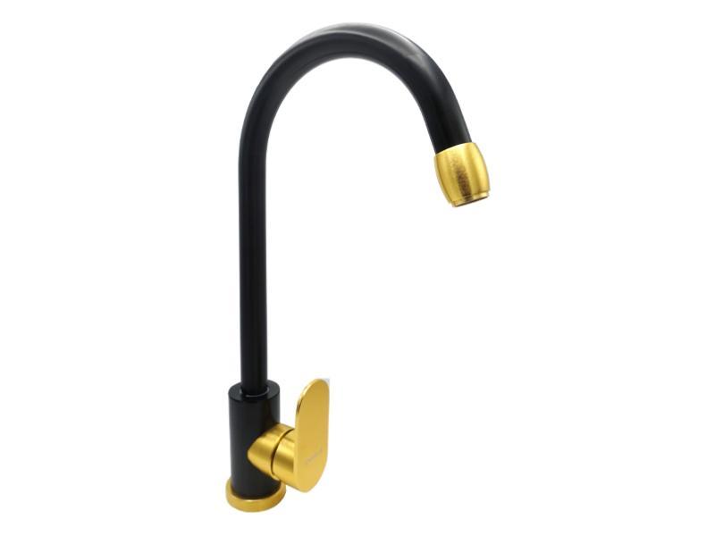 Смеситель для кухни Millz однорычажный черный/золото MRS-AL-A-22(Black&Gold)