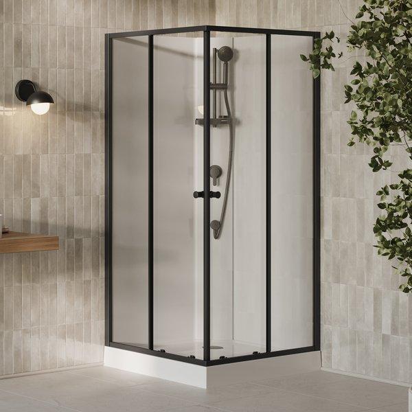 Душовий бокс Ravak X-Point Slim BOXSRV2-90 90х90 см профіль чорний скло transparent X82277C11Z1F