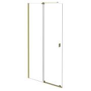 Душова перегородка Besco Vayo Walk-In 100х200 см розсувна золото/прозоре скло VYG-100-200C