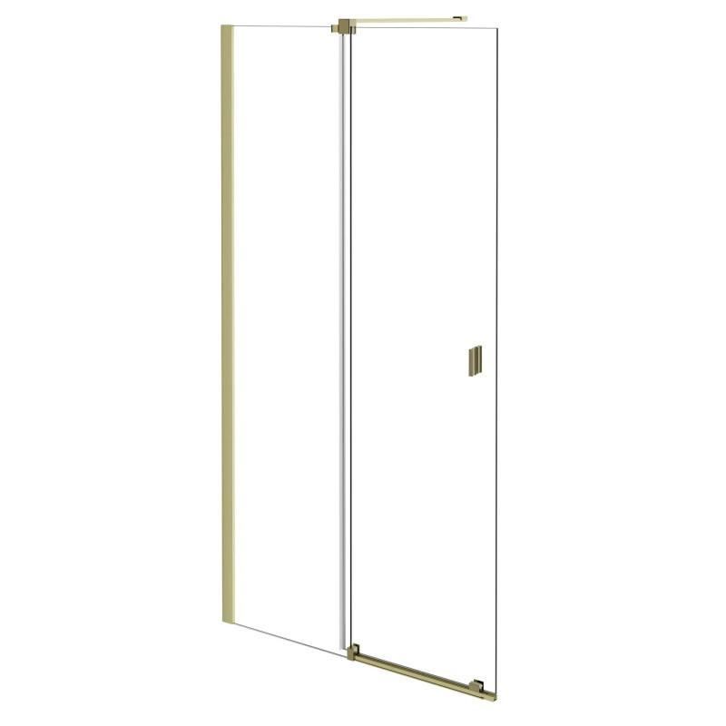 Душова перегородка Besco Vayo Walk-In 110х200 см розсувна золото/прозоре скло VYG-110-200C
